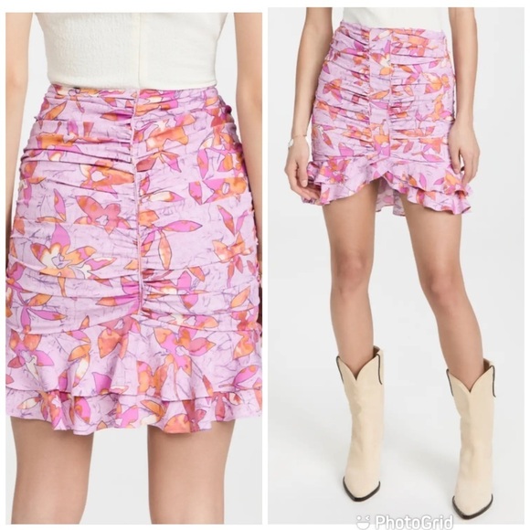 Isabel Marant MILENDI PRINTED MINISKIRT in Pink - Picture 1 of 9